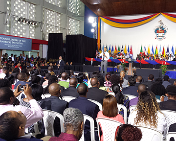 President Obama Addressing Young Leaders 