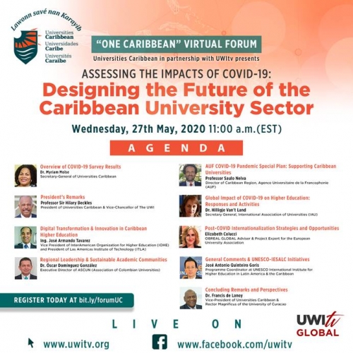 One Caribbean Virtual Forum  Assessing the Impacts of COVID-19—Designing the Future of the Caribbean University Sector