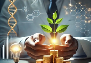 image of a hand holding a floating plant