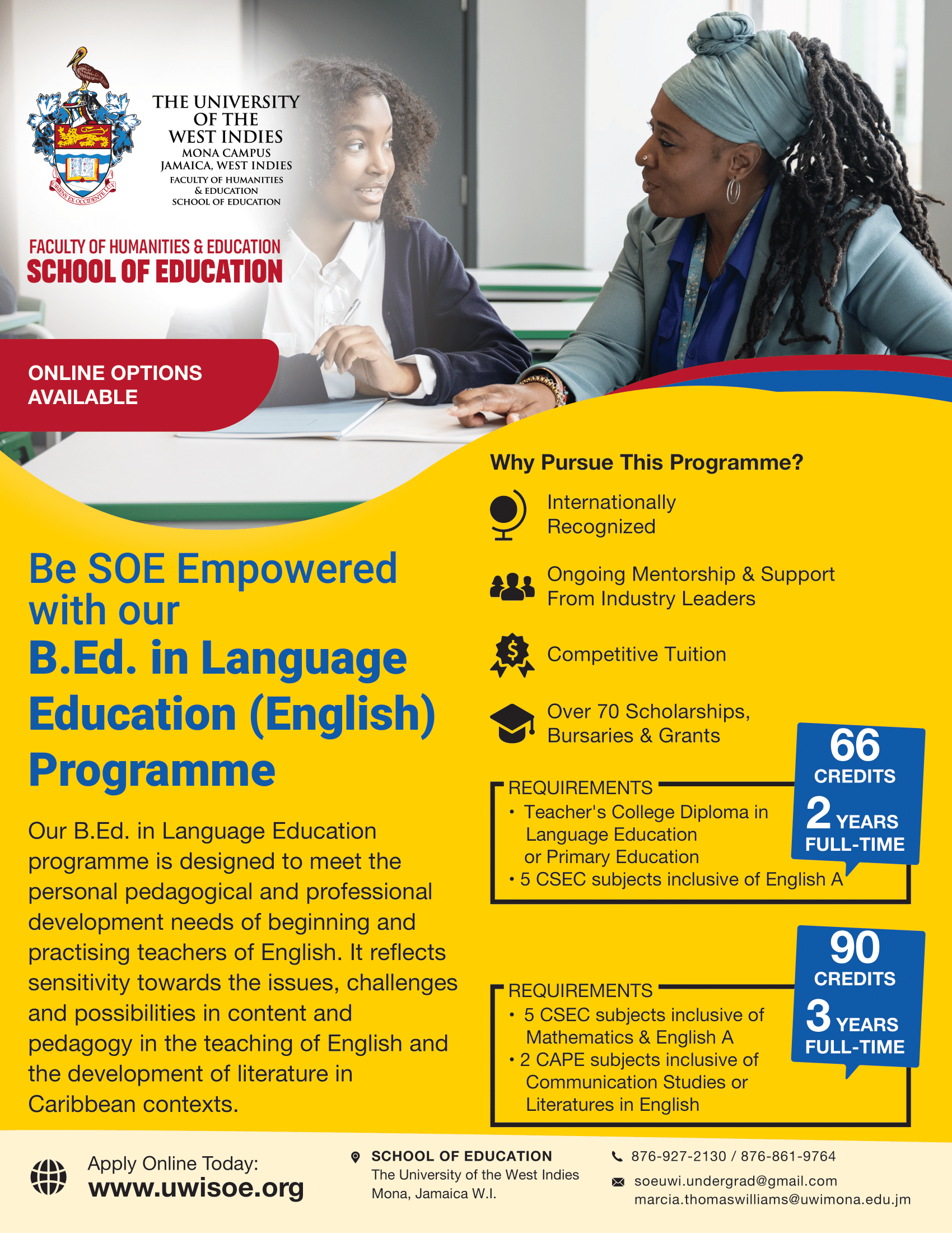 B.Ed Language Education - UWI SOE - Flyer