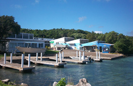 Sea view of the docks at DBML