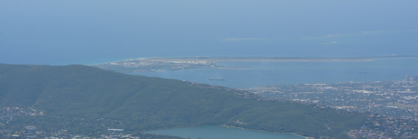 A photo showing an aerial view of Kingston.