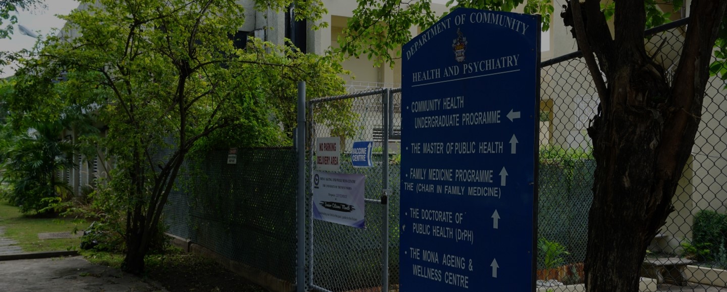 Department of community health & psychiatry gate and direction sign