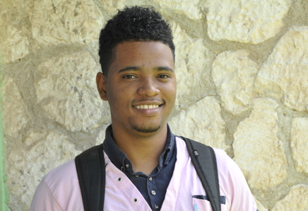 Smiling undergraduate student