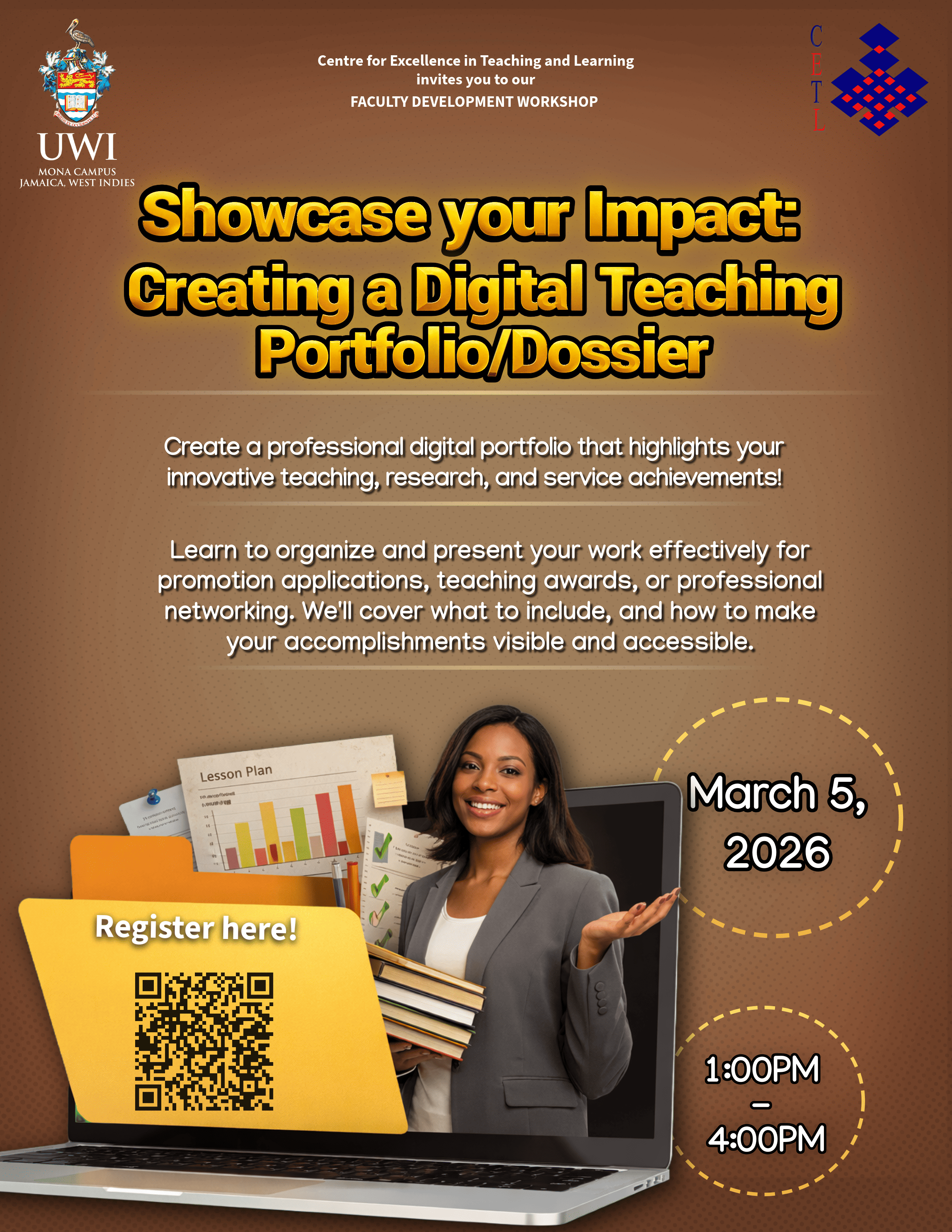 CETL Workshop Invitation - Showcase your Impact: Creating a Digital Teaching Portfolio/Dossier