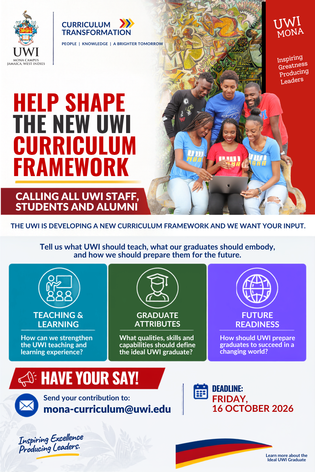 Help shape the New UWI Curriculum Framework