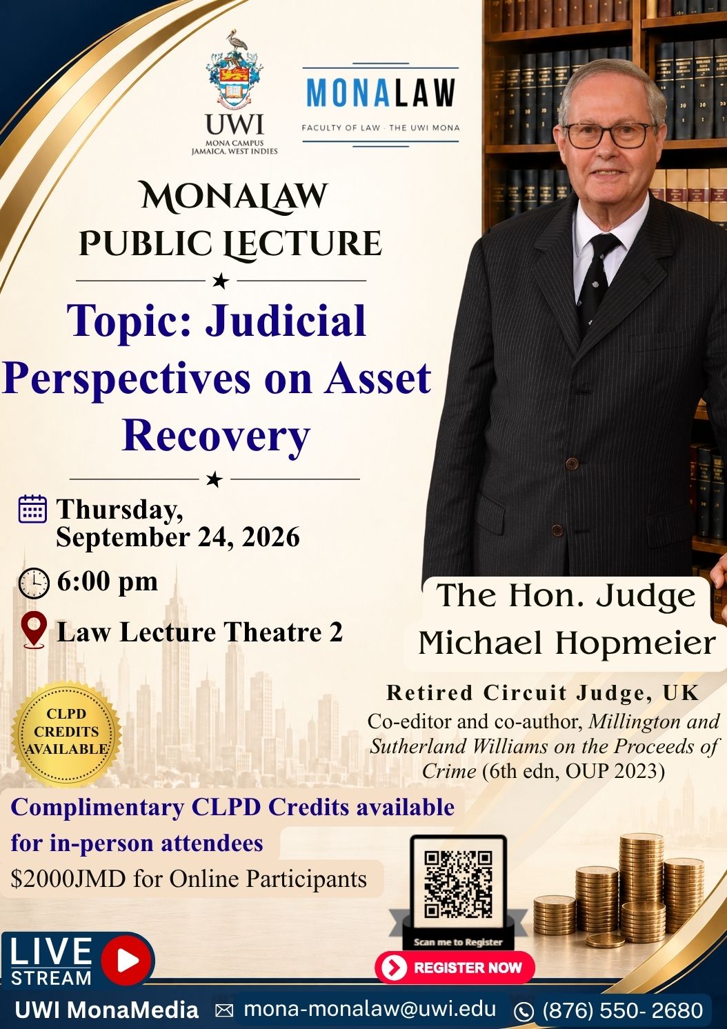 MonaLaw Public Lecture – Judicial Perspectives on Asset Recovery