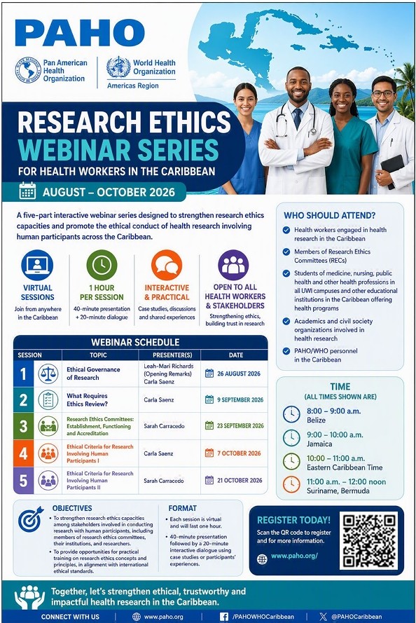 PAHO Research Ethics Webinar Series for Health Workers in the Caribbean (2026)
