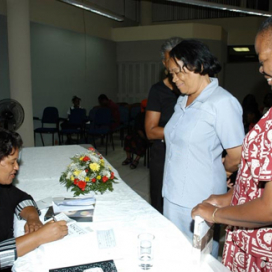 Elinor Sisulu, Zimbabwean/South African Writer, signs copies of her book ”Walter and Albertina Sisulu: In Our Lifetime” at CGDS Mona Unit Public Lecture, April 23 2007.