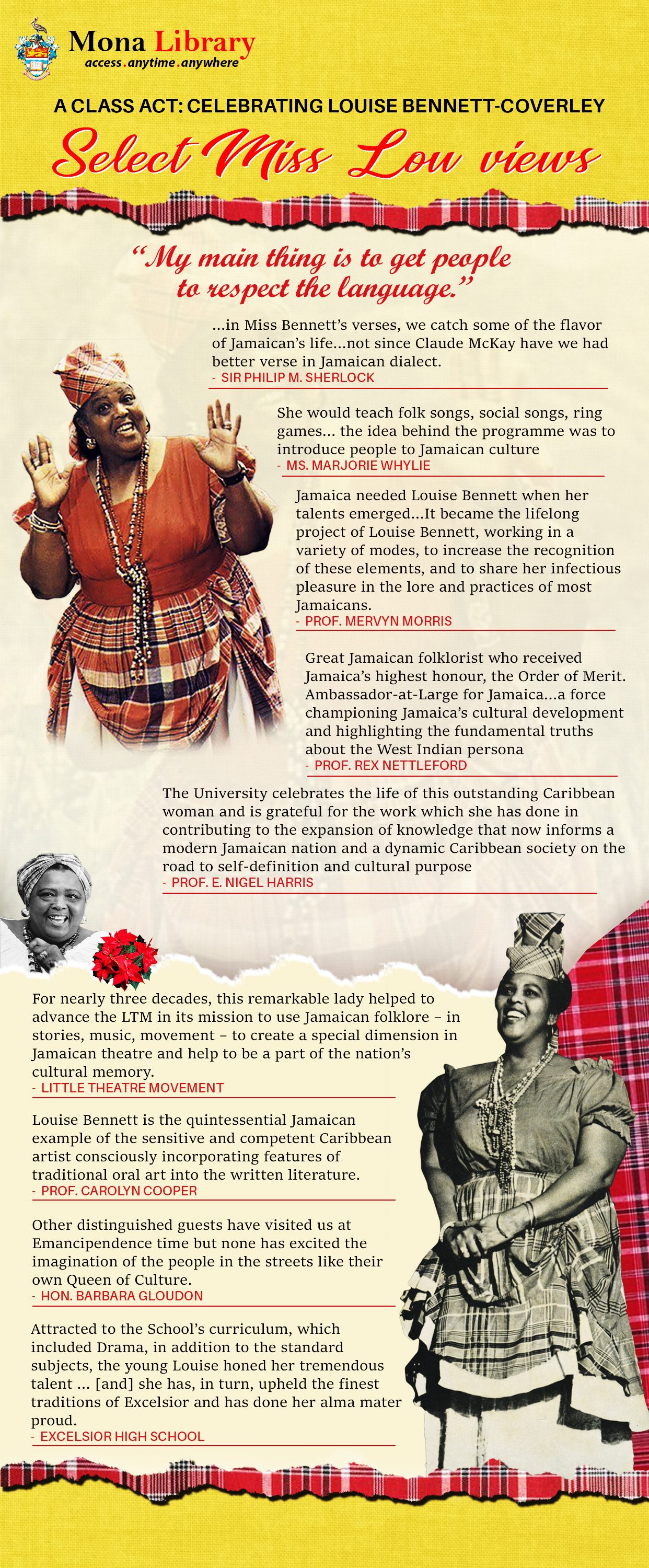 Louise Miss Lou Bennett-Coverley : Jamaican Poet folklorist Louise 'Miss  Lou' Bennett Coverley 