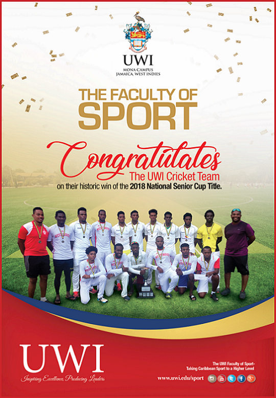 UWI Mona Cricket Team wins National Title