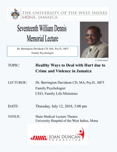 17th William Dennis Lecture  - July 12 2018