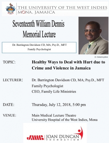 17th William Dennis Lecture  - July 12 2018