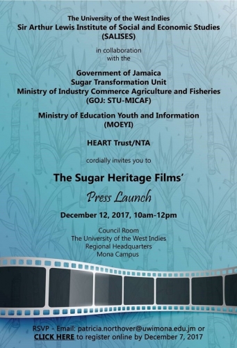  Invitation to the UWI-GOJ Sugar Heritage Project Press Launch