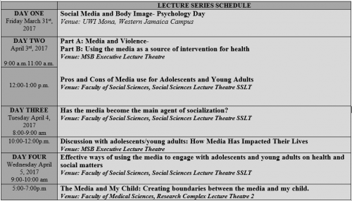 LECTURE SERIES SCHEDULE