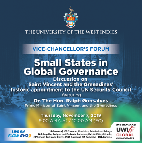 A Vice-Chancellor's Forum this Thursday - Small States in Global Governance