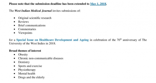 Call for Papers - 70 years of health and growth - Deadline extended