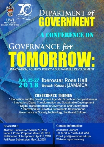 Call for Papers Department of Government Conference - Governance for Tomorrow