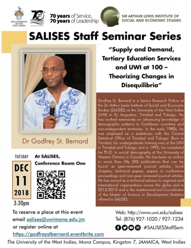 SALISES Seminar Series | Dr Godfrey St Bernard