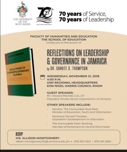 Book Launch | Reflections on Leadership & Governance in Jamaica