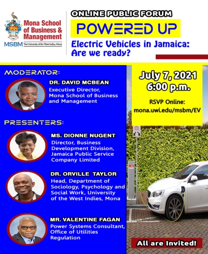 MSBM VIRTUAL PUBLIC FORUM "Electric Vehicles in Jamaica: Are we ready?"