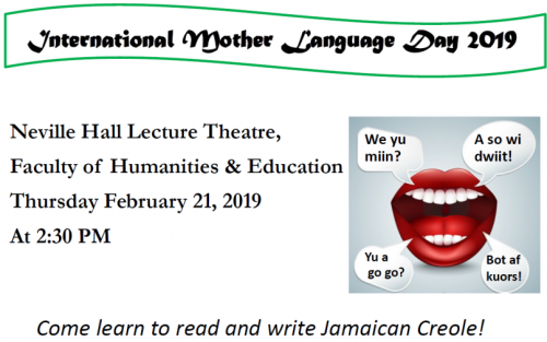 International Mother Language Day 2019 | The Jamaican Language Unit