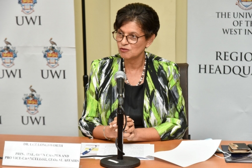 Pro Vice-Chancellor, Global Affairs and Principal of The UWI Open Campus, Dr Luz Longsworth delivers closing remarks.