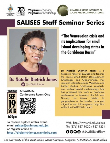 SALISES Seminar Series 2018/19 - Dr Natalie Dietrich Jones