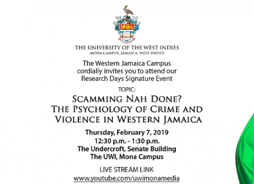 URD2019 -WJC Signature Event - Scamming Nah Done The Psychology of Crime and Violence in Western Jamaica