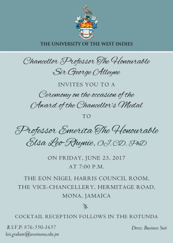 UWIChancellor'sMedalInvitation