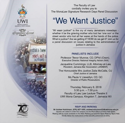 We Want Justice!  MonaLaw UWI Research Days 2018 Panel Discussion
