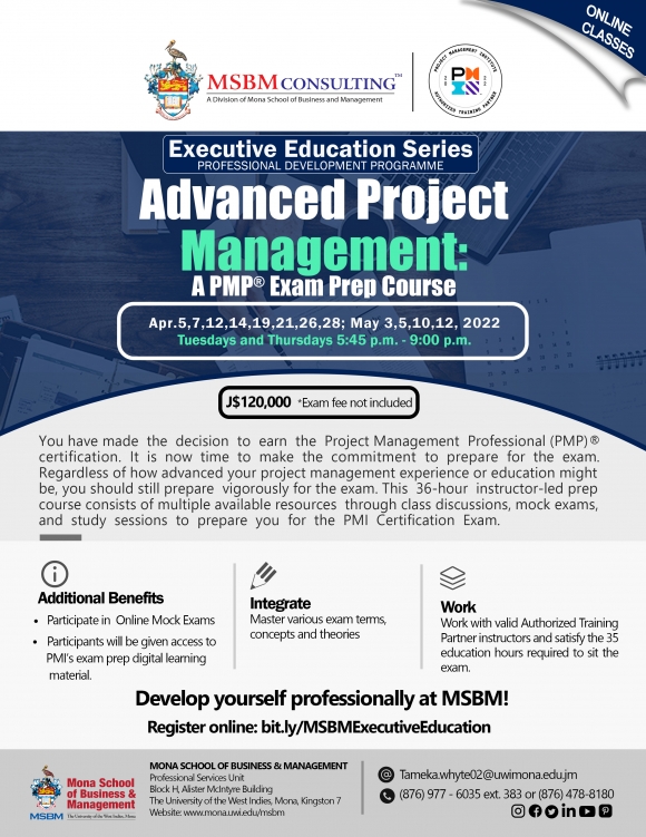 MSBM Executive Education Series - Advanced Project Management: A PMP Exam Prep Course