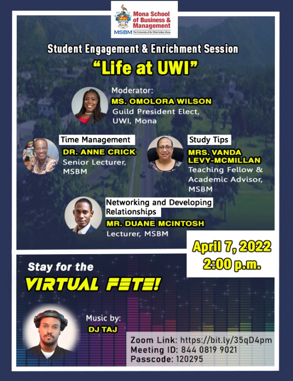 MSBM Student Engagement & Enrichment Session: “Life at UWI”