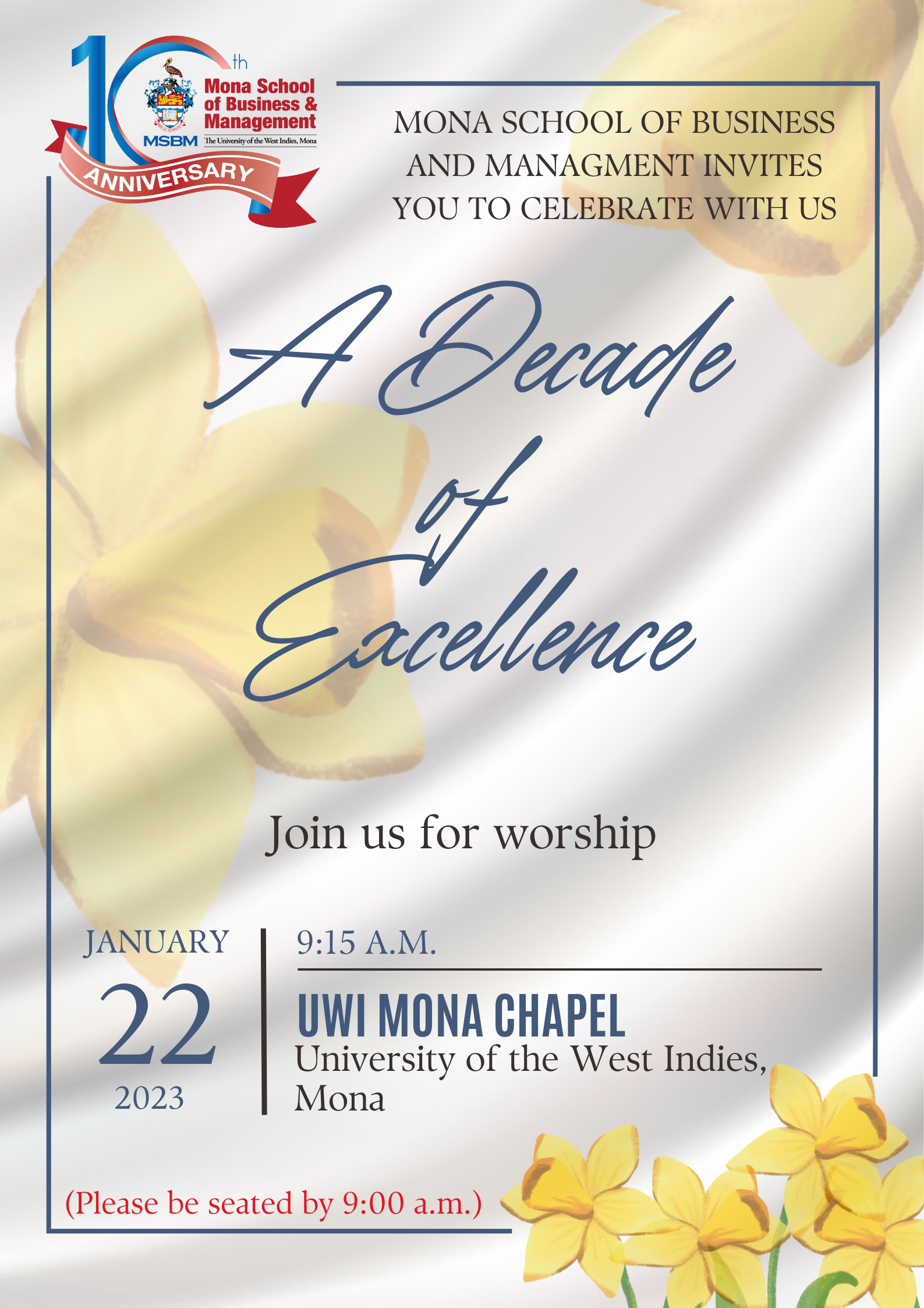MSBM 10th Ann. Church Service