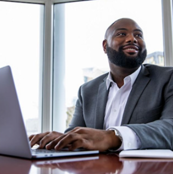 Man using laptop