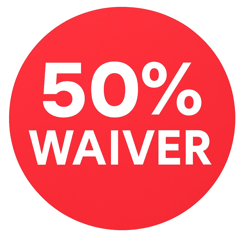 50% Off Semester 1 Tuition