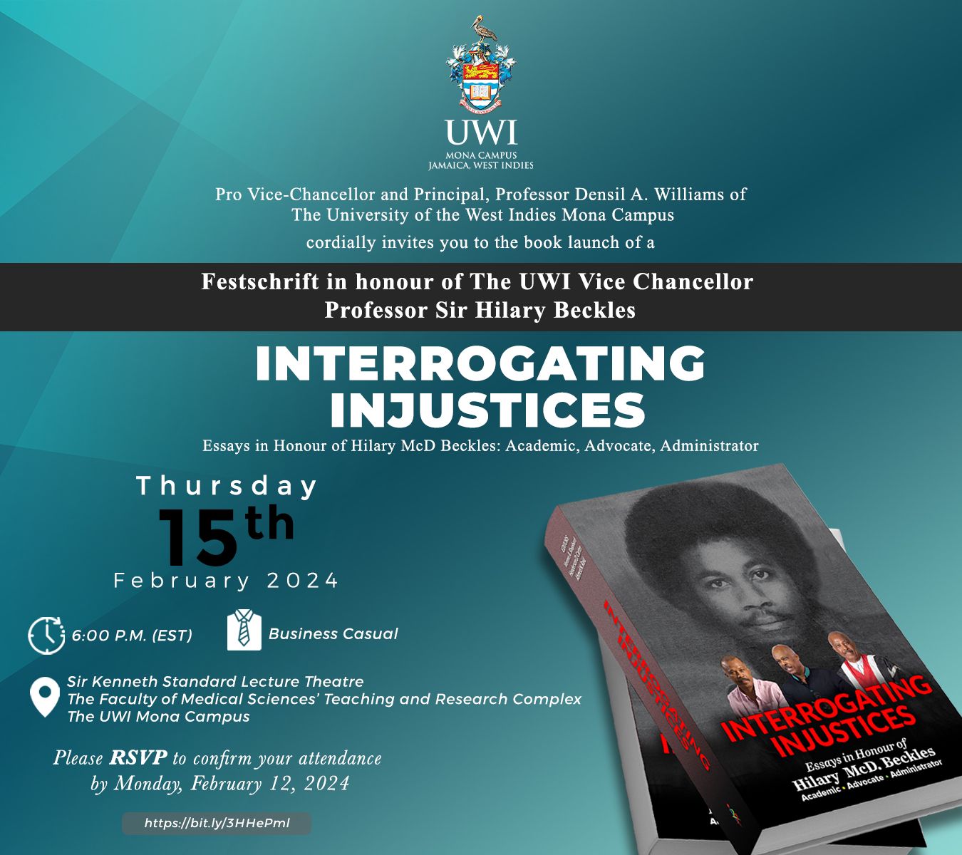 Save the date: The Book Launch of a Festschrift in honour of The UWI Vice Chancellor
