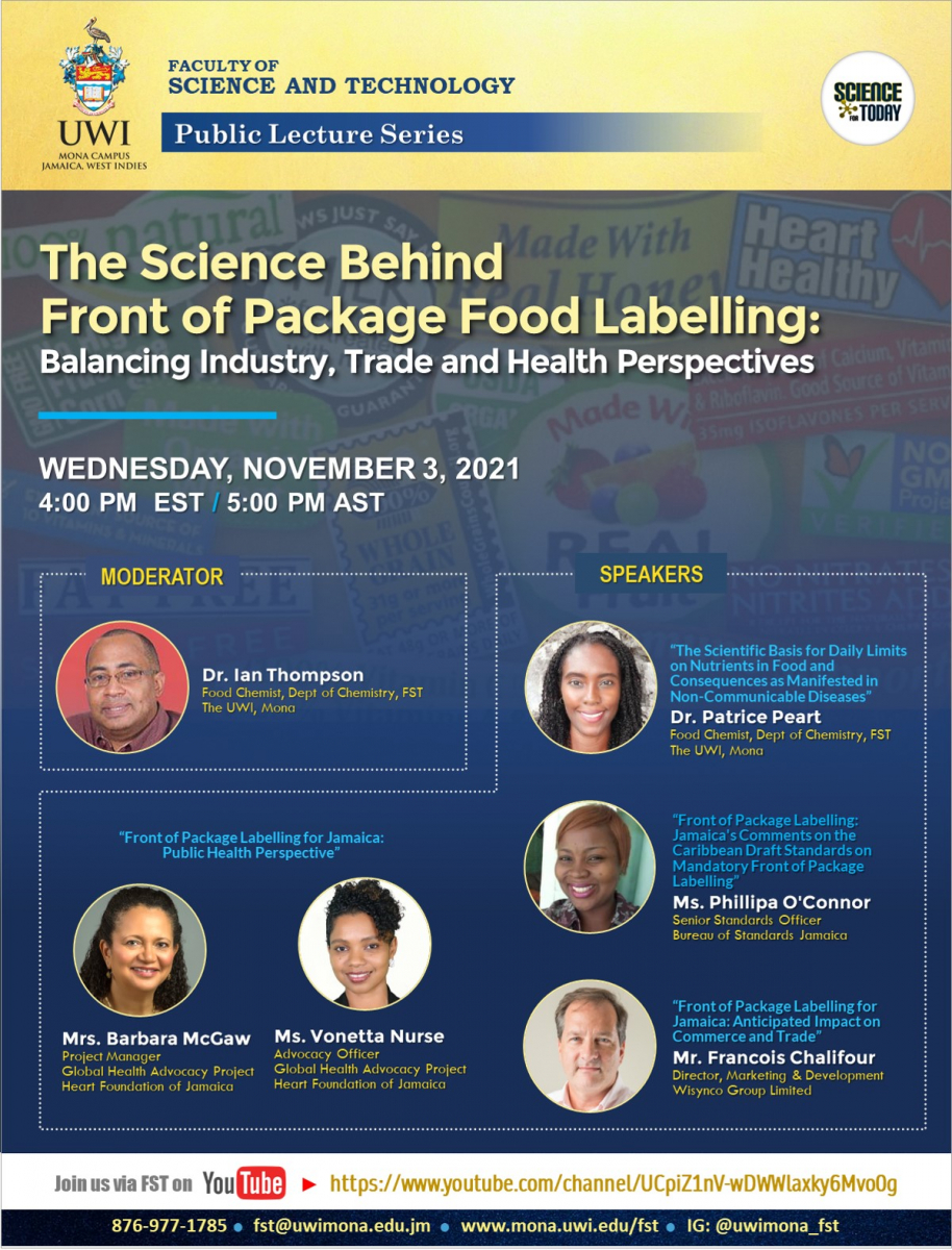 Science for Today Public Lecture - The Science Behind Front of Package Food Labelling: Balancing Industry, Trade and Health Perspectives