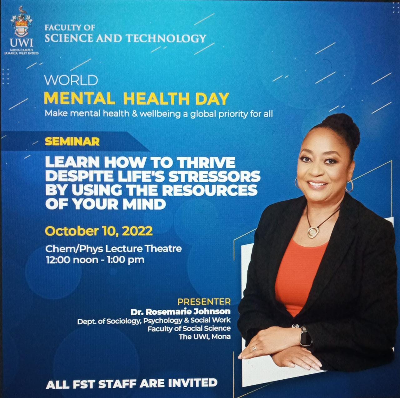 MENTAL HEALTH DAY: Learn how to Thrive Despite life's Stressors by using the Resources of your Mind