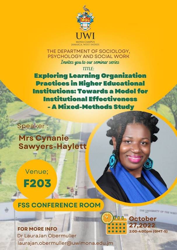 Department Seminar Series: Mrs. Cynanie Sawyers-Haylett 