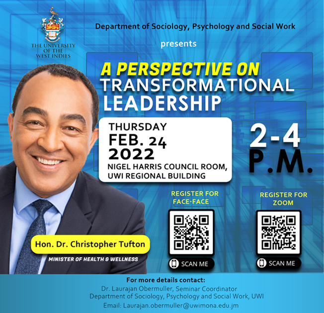Department Seminar Series | Dr Christopher Tufton- "A perspective on transformational leadership"