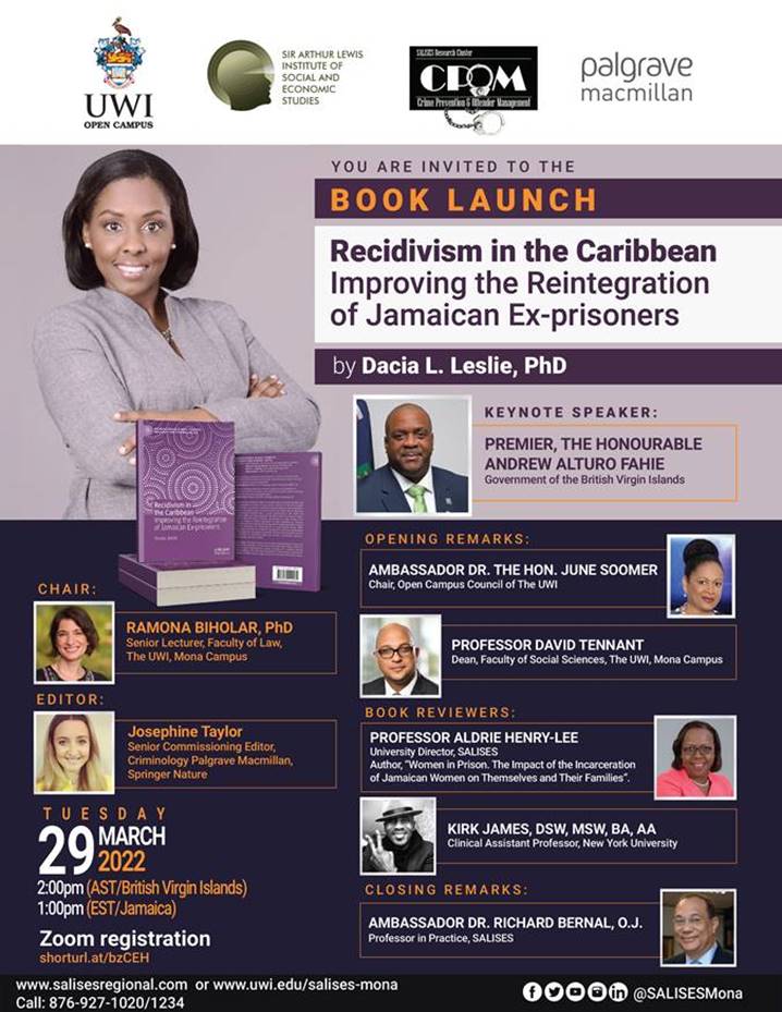 BOOK LAUNCH | Recidivism in the Caribbean by Dacia L. Leslie, PhD