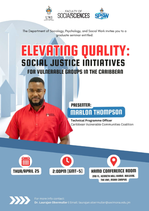 SPSW Department Seminar Series: "Elevating Equality: Social Justice Initiatives for Vulnerable Groups in the Caribbean"