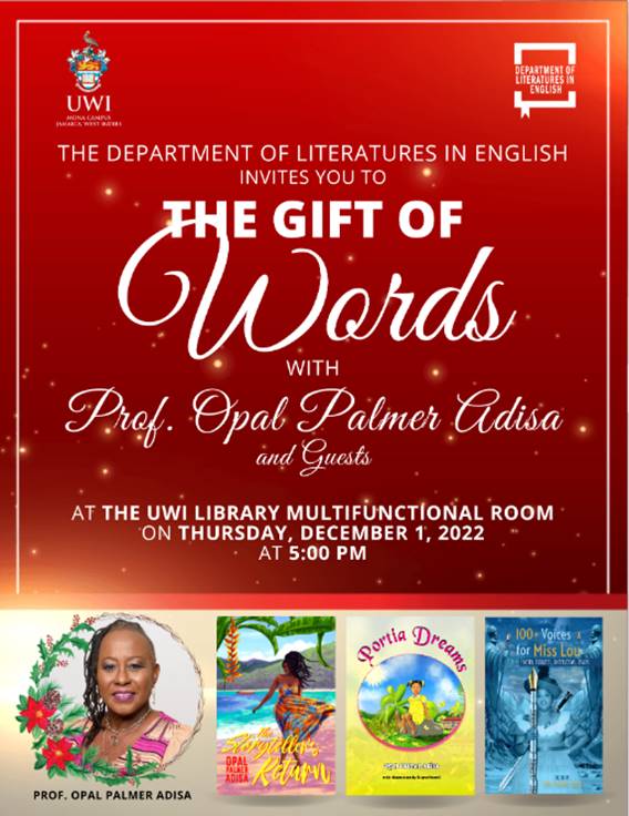 Prof. Opal Palmer Adisa Presents "The Gift of Words" A Book Reading