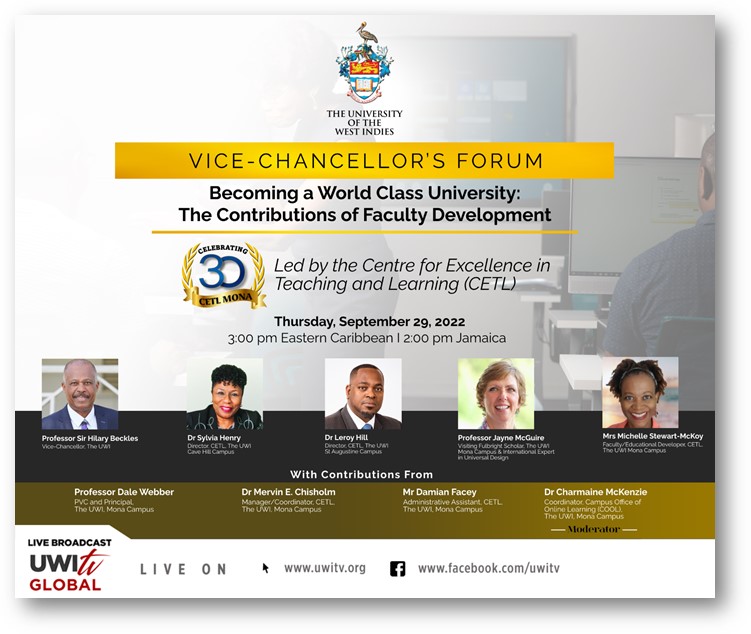 Vice-Chancellor's Forum | Becoming a World Class University: The Contributions of Faculty Development