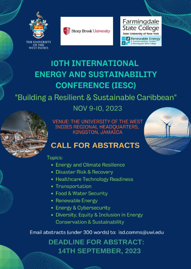 10th International Energy and Sustainability Conference (IESC) | Deadline: September 14, 2023