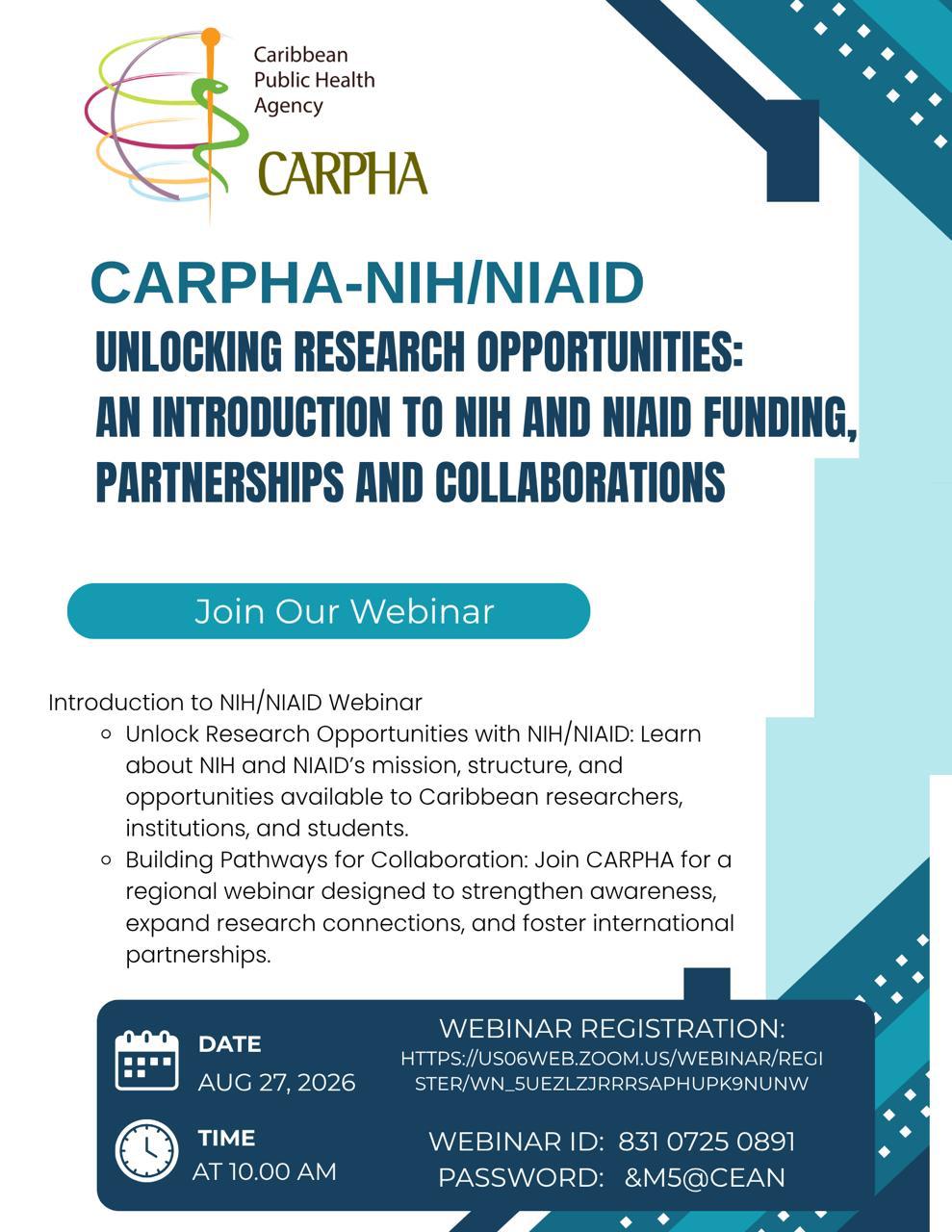  Unlocking Research Opportunities: An Introduction to NIH and NIAID Funding, Partnerships and Collaborations