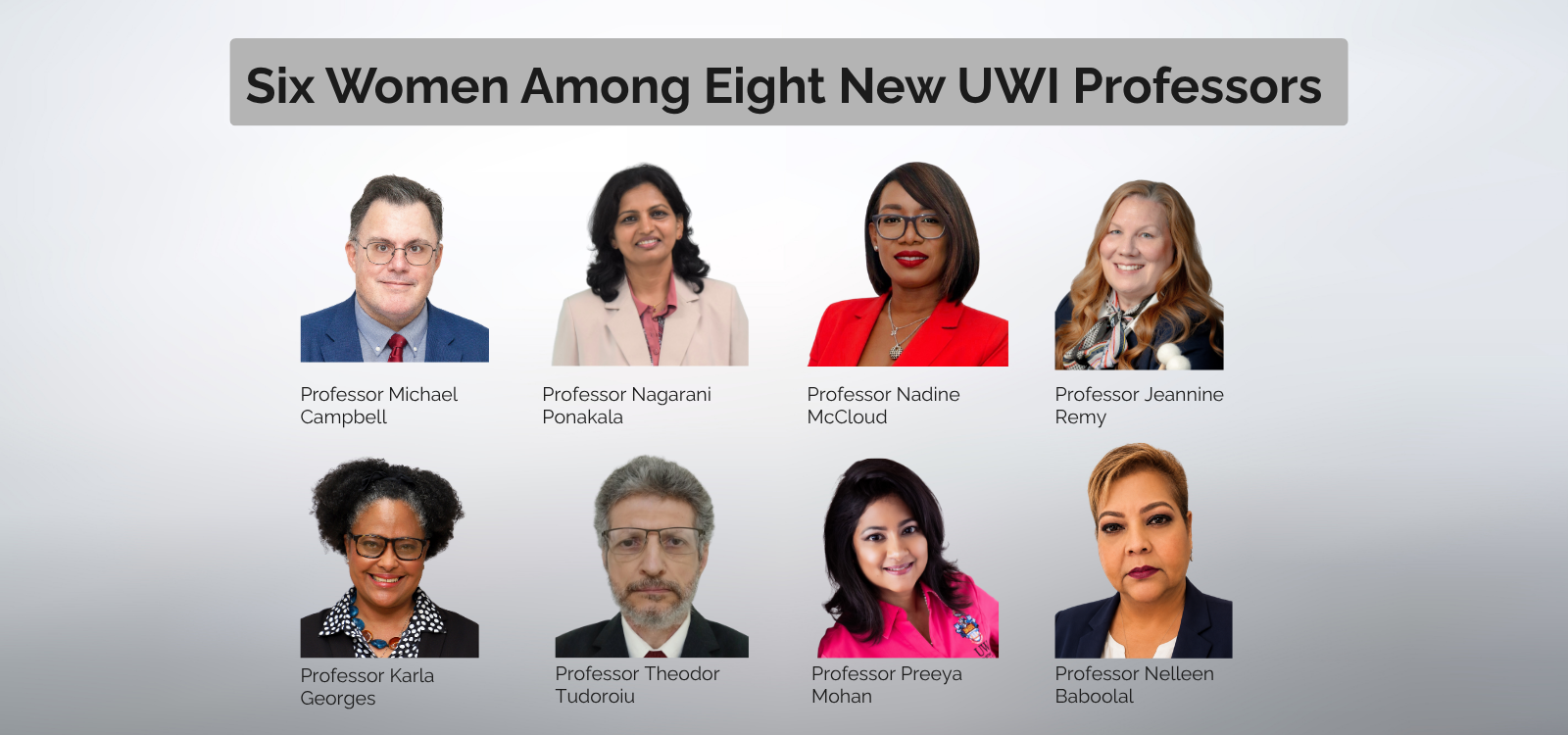 Six Women Among Eight New UWI Professors