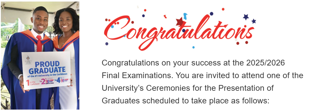 Graduation registration information