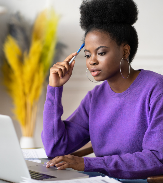 Female Student studying